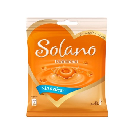 Caramelo solano tradicional toffe con crema sin azucar bolsa de 99 gr