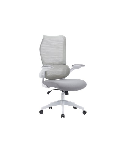 Silla q connect oficina catania malla alt max 1230 mm anc 510 mm prof 490 mm ruedas premium color gris blanco