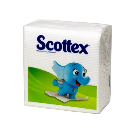 Servilleta scottex original 1 capa color blanco 30x30 cm paquete de 64 unidades