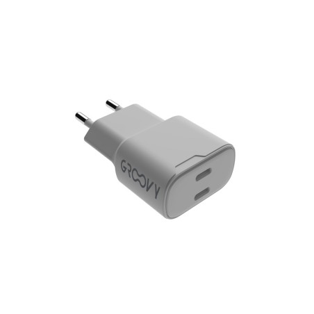 Cargador de pared groovy 2 usb c carga rapida blanco