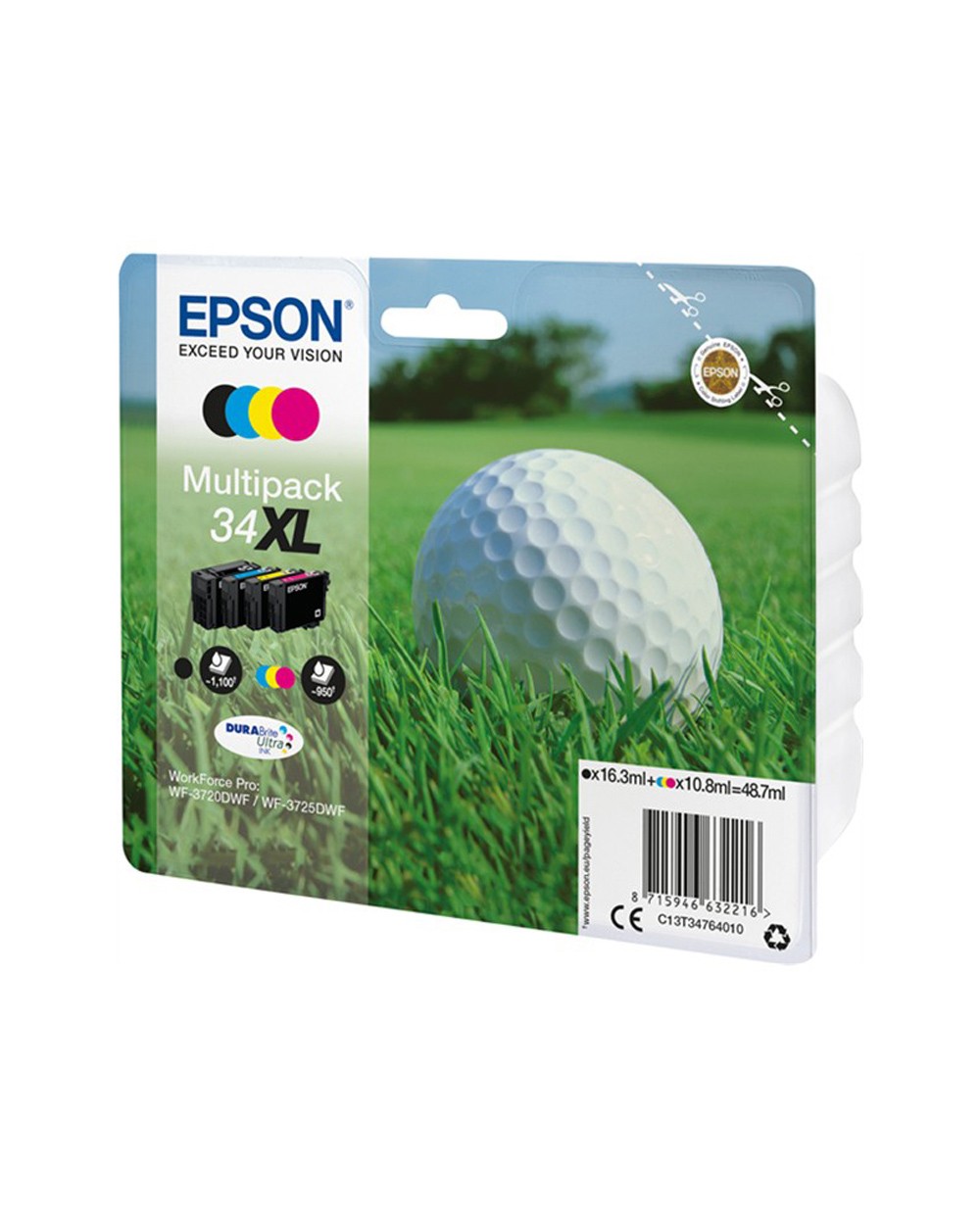 Ink jet epson 34xl pack de 4 colores