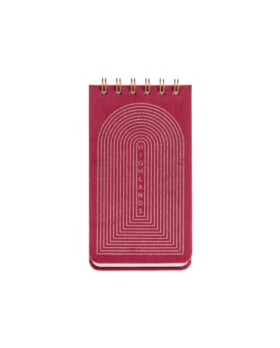 Cuaderno de notas espiral miquelrius highland days 90x160 mm horizontal 100 hojas terciopelo rojo