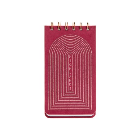 Cuaderno de notas espiral miquelrius highland days 90x160 mm horizontal 100 hojas terciopelo rojo