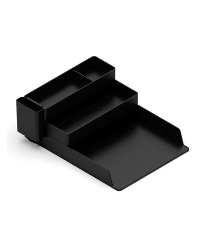 Bandeja sobremesa plastico q connect organizador de escritorio con 4 departamentos color negro