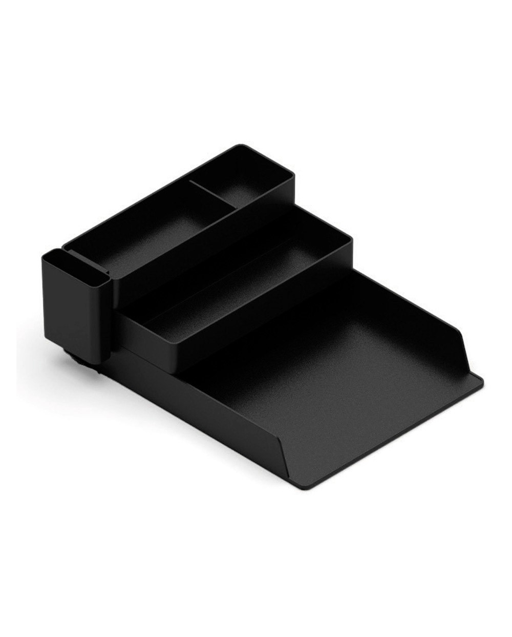 Bandeja sobremesa plastico q connect organizador de escritorio con 4 departamentos color negro