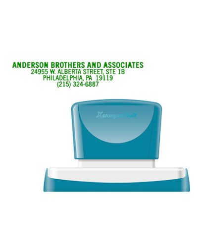 Sello x stamper quix personalizable color verde medidas 16x83 mm q 26