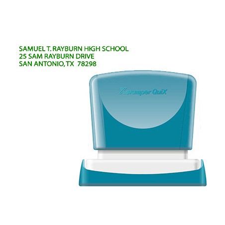 Sello x stamper quix personalizable color verde medidas 14x60 mm q 14