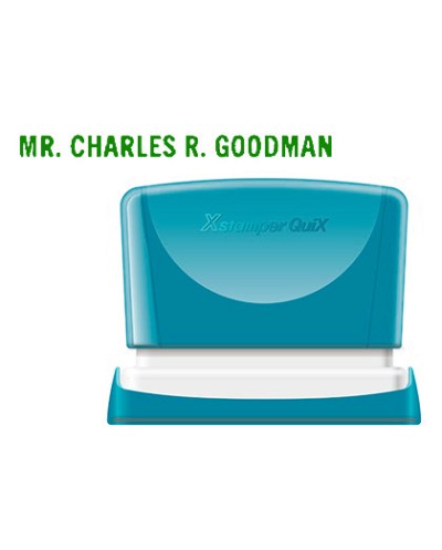 Sello x stamper quix personalizable color verde medidas 4x60 mm q 05