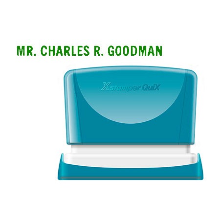 Sello x stamper quix personalizable color verde medidas 4x60 mm q 05