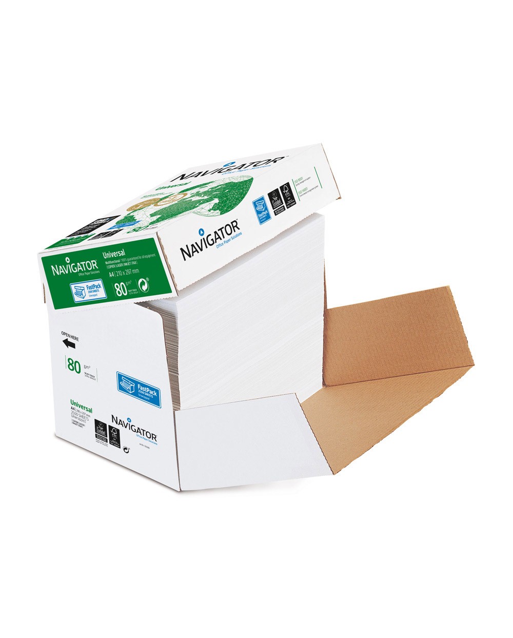 Papel fotocopiadora navigator din a4 80 gramos caja de 2500 hojas