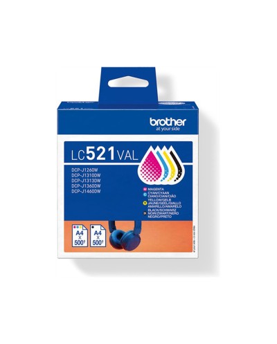 Ink jet brother lc 521val pack de 4 colores
