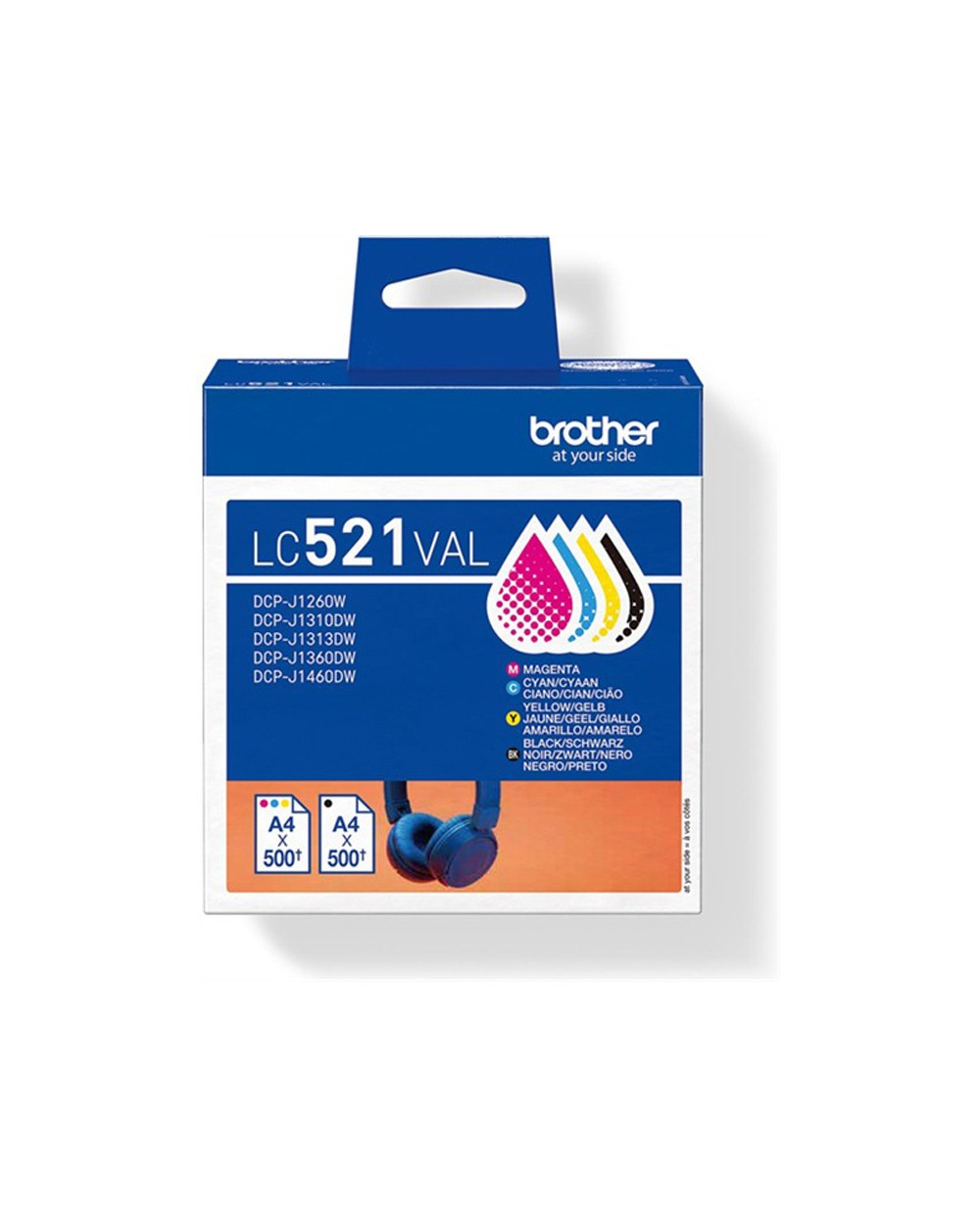 Ink jet brother lc 521val pack de 4 colores