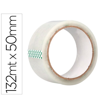 Cinta adhesiva q connect polipropileno transparente 132 mt x 50 mm para embalaje