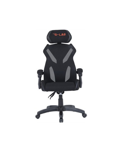 Silla gaming the g lab ks barium black reposapies acolchado malla negra