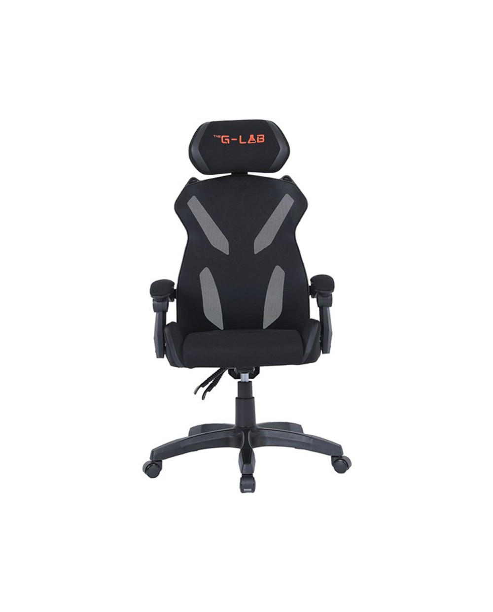 Silla gaming the g lab ks barium black reposapies acolchado malla negra