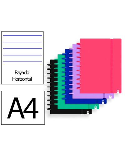 Cuaderno ingeniox foam a4 80h rayado horizontal colores intense surtidos