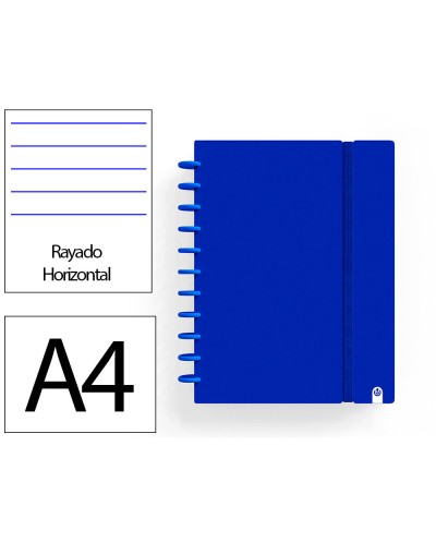 Cuaderno ingeniox foam a4 80h rayado horizontal azul oscuro
