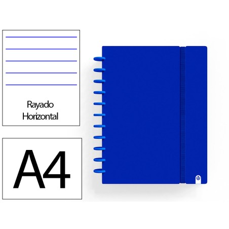 Cuaderno ingeniox foam a4 80h rayado horizontal azul oscuro