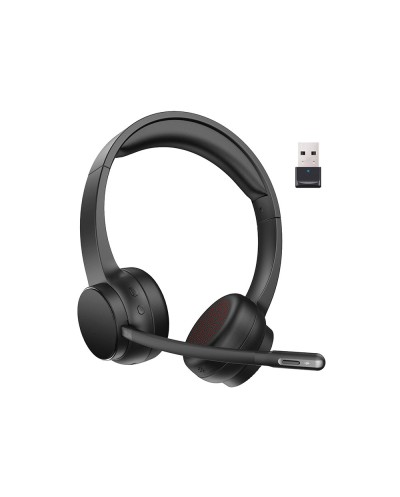 Auricular q connect inalambrico diadema con microfono flexible y boton de bluetooth usb color negro