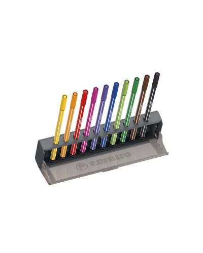 Rotulador stabilo acuarelable pen 68 estuche click set 10 unidades colores surtidos