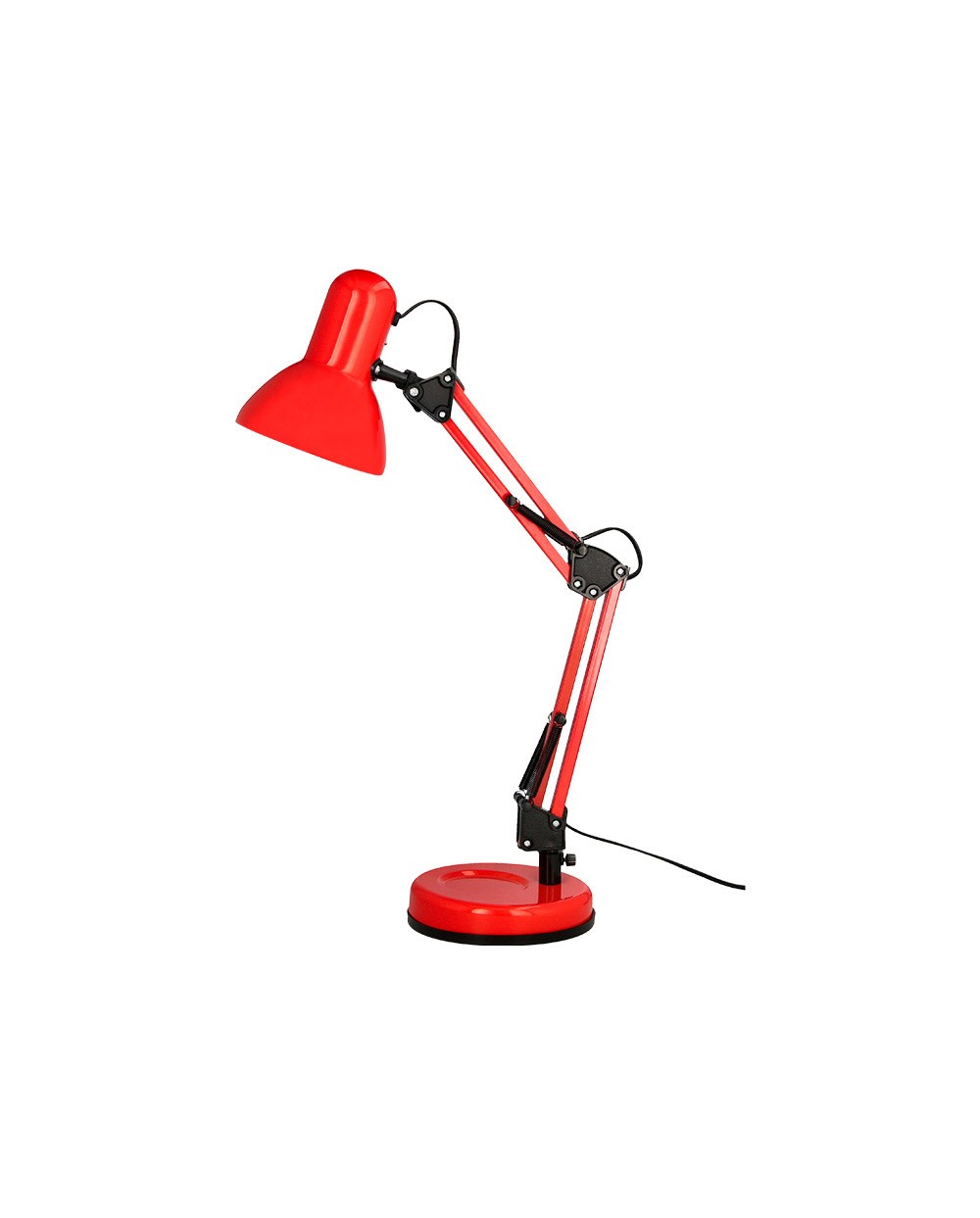 Lampara de escritorio q connect polaris metalica coninterruptor brazo doble 3 articulaciones color rojo