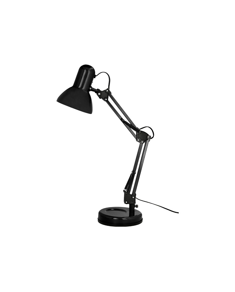 Lampara de escritorio q connect polaris metalica coninterruptor brazo doble 3 articulaciones color negro