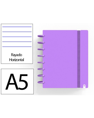 Cuaderno ingeniox foam a5 80h rayado horizontal violeta