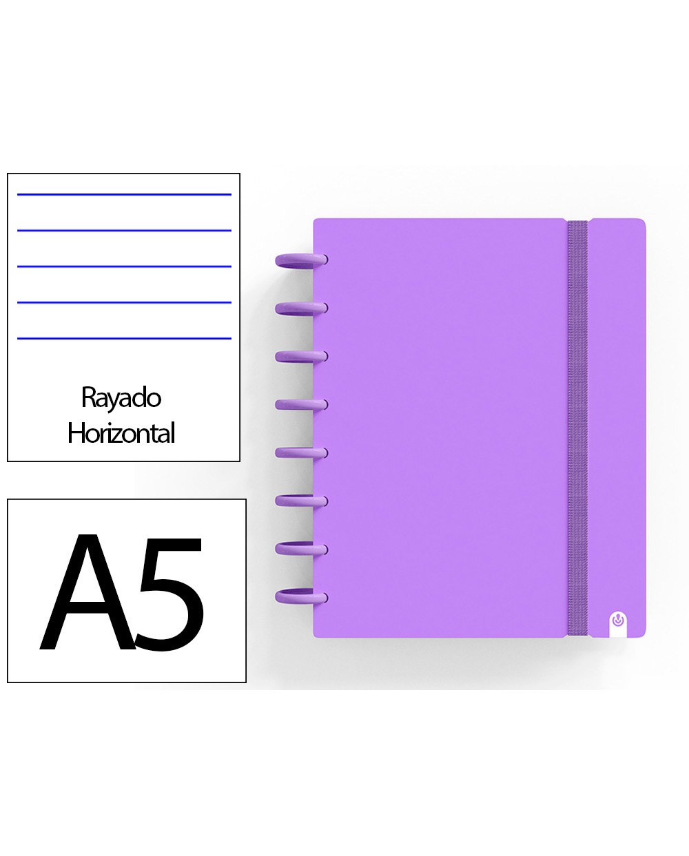 Cuaderno ingeniox foam a5 80h rayado horizontal violeta