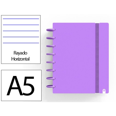 Cuaderno ingeniox foam a5 80h rayado horizontal violeta