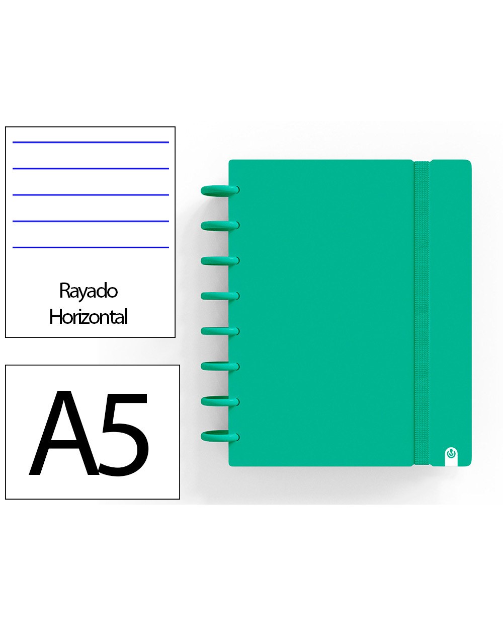 Cuaderno ingeniox foam a5 80h rayado horizontal verde