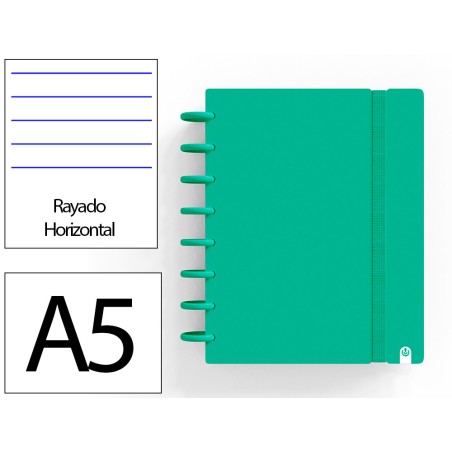 Cuaderno ingeniox foam a5 80h rayado horizontal verde