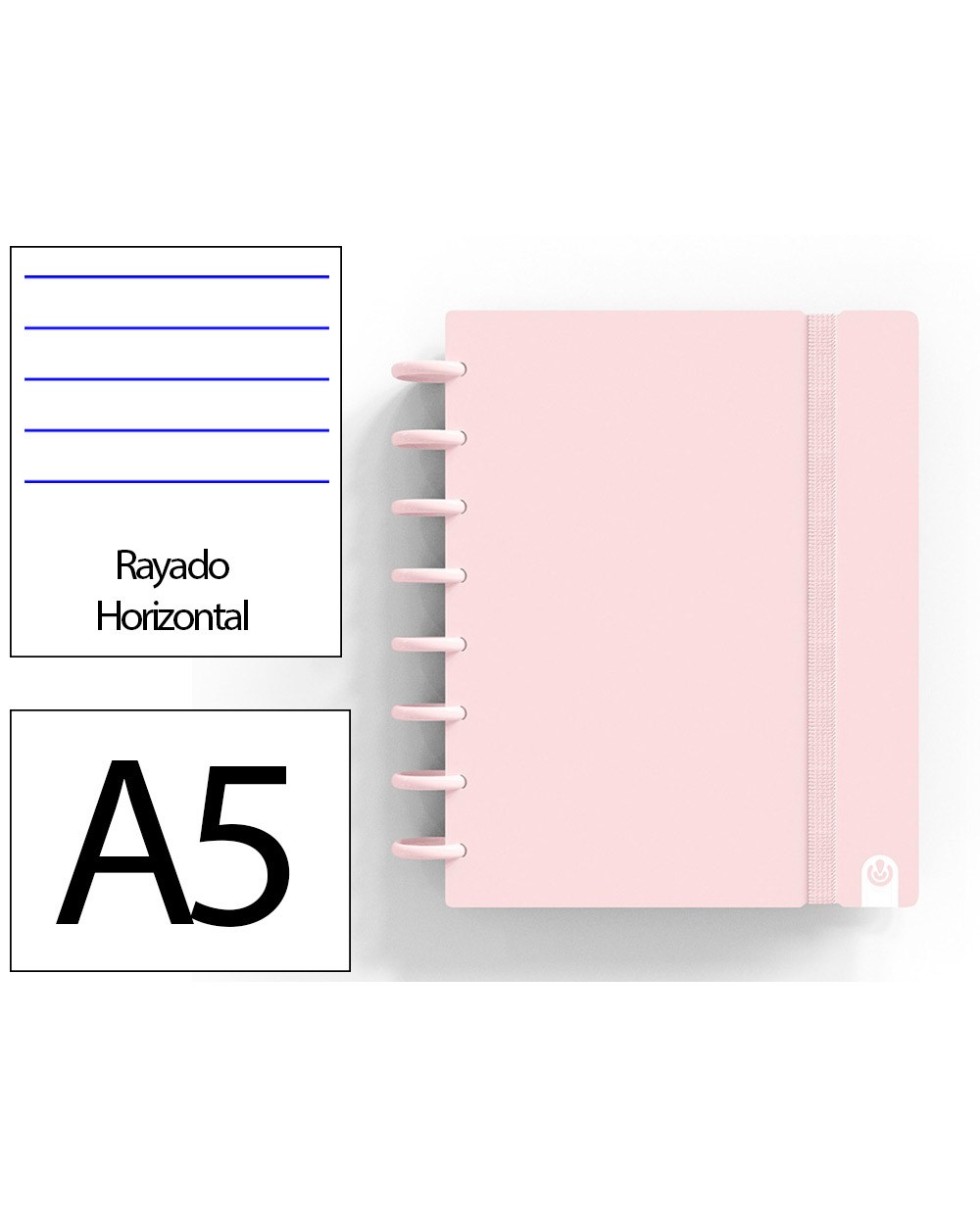 Cuaderno ingeniox foam a5 80h rayado horizontal rosa pastel