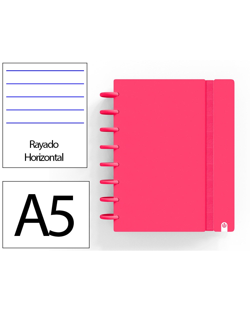 Cuaderno ingeniox foam a5 80h rayado horizontal rojo