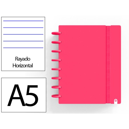 Cuaderno ingeniox foam a5 80h rayado horizontal rojo