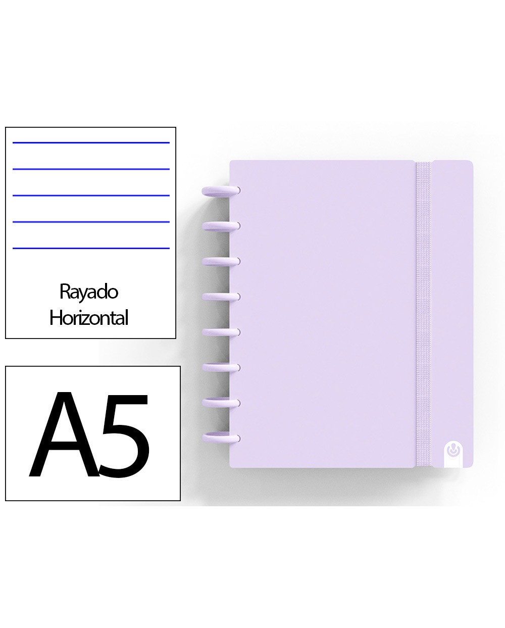 Cuaderno ingeniox foam a5 80h rayado horizontal malva pastel