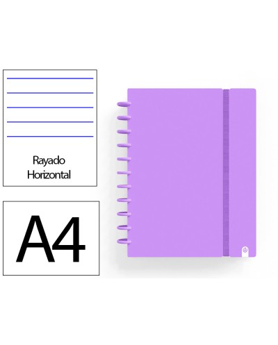 Cuaderno ingeniox foam a4 80h rayado horizontal violeta
