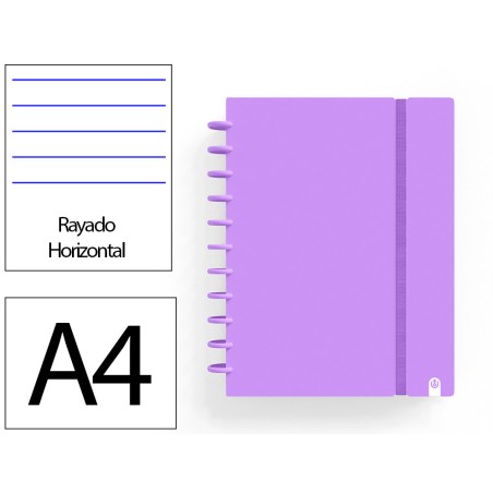 Cuaderno ingeniox foam a4 80h rayado horizontal violeta