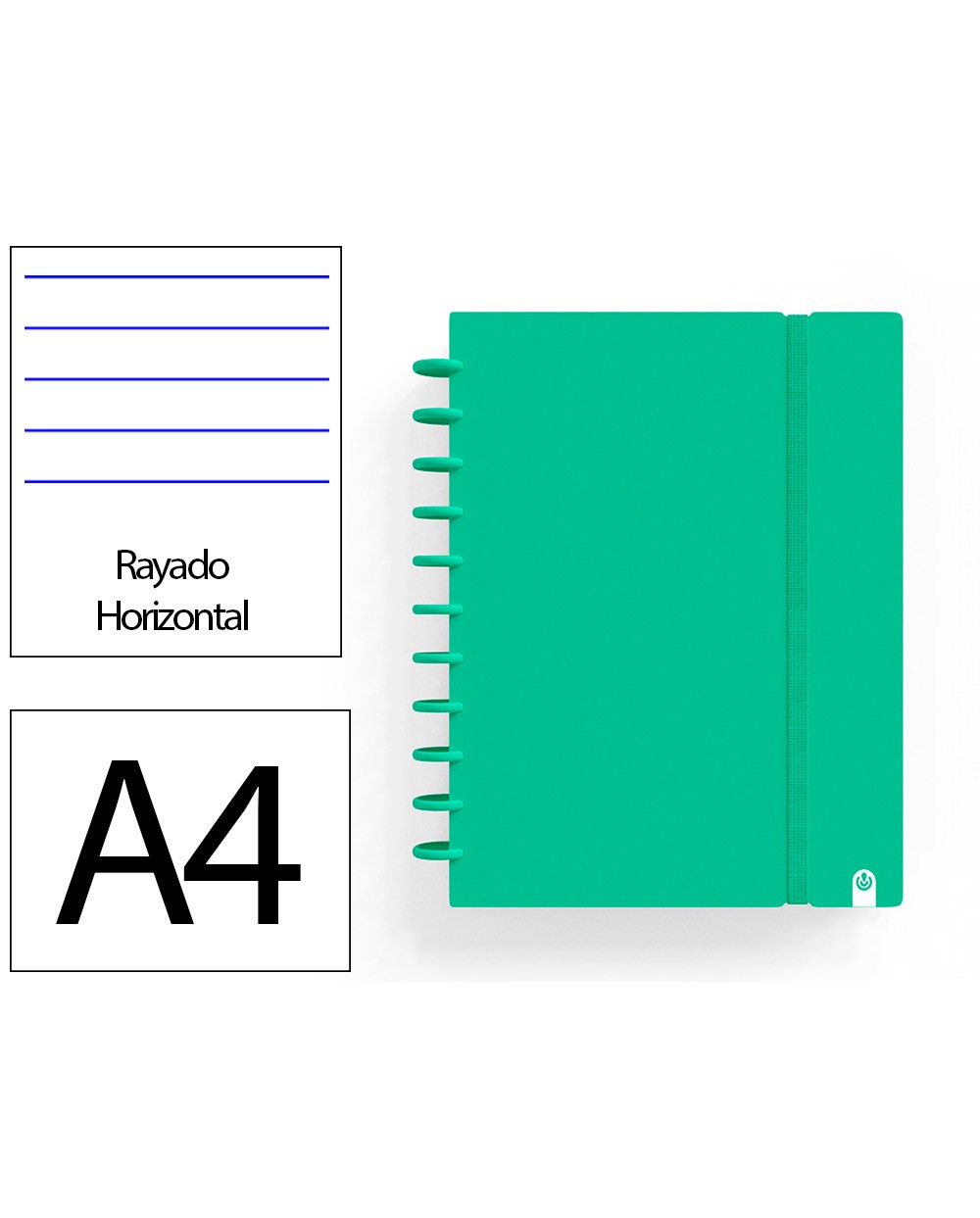 Cuaderno ingeniox foam a4 80h rayado horizontal verde