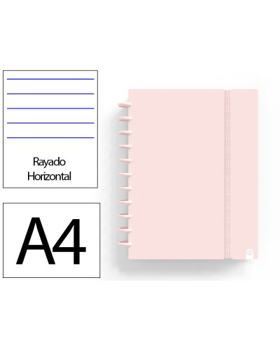 Cuaderno ingeniox foam a4 80h rayado horizontal rosa pastel