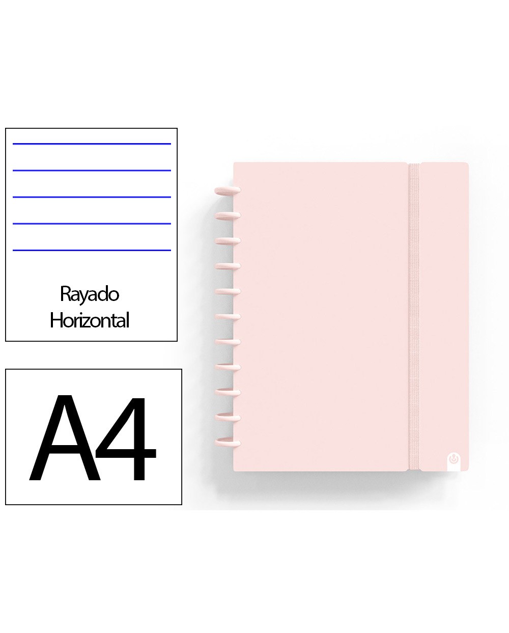 Cuaderno ingeniox foam a4 80h rayado horizontal rosa pastel