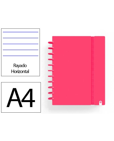 Cuaderno ingeniox foam a4 80h rayado horizontal rojo