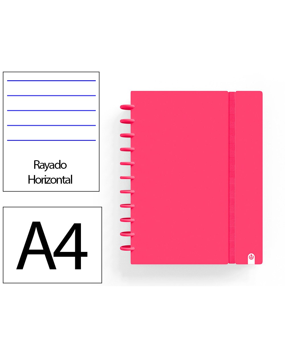 Cuaderno ingeniox foam a4 80h rayado horizontal rojo