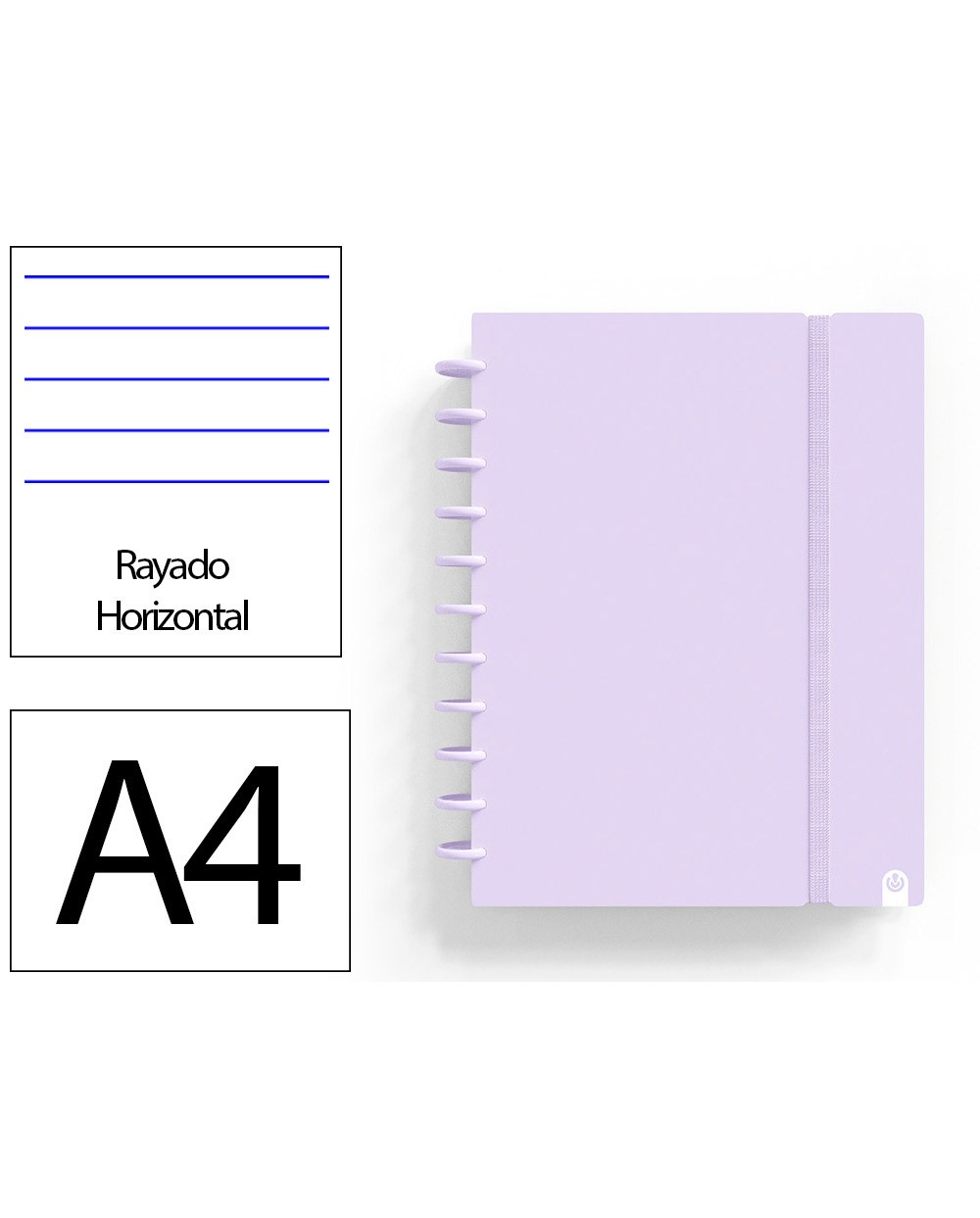 Cuaderno ingeniox foam a4 80h rayado horizontal malva pastel