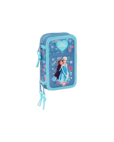 Plumier escolar safta triple cremallera 37 piezas frozen 195x125x55 mm