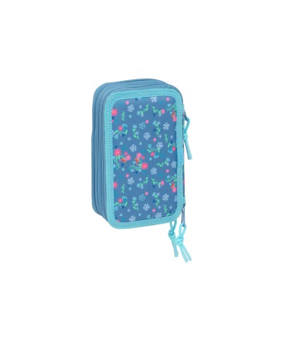 Plumier escolar safta triple cremallera 37 piezas frozen 195x125x55 mm