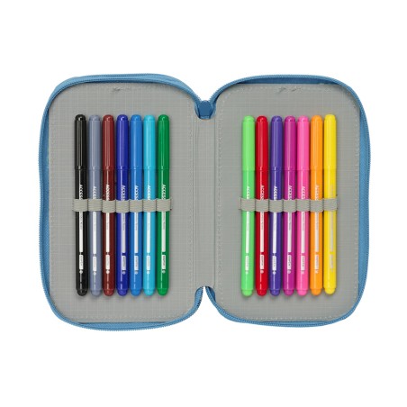 Plumier escolar safta triple cremallera 37 piezas frozen 195x125x55 mm