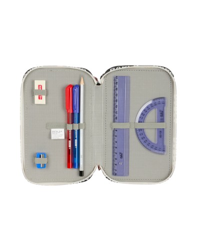 Plumier escolar safta triple cremallera 37 piezas fc barcelona 195x125x55 mm