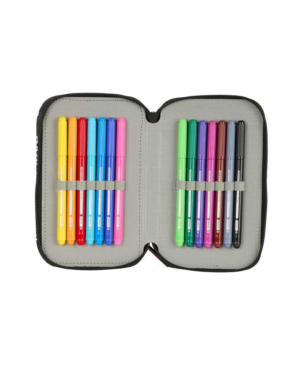 Plumier escolar safta triple cremallera 37 piezas fc barcelona 195x125x55 mm