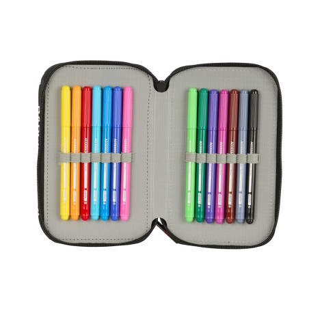 Plumier escolar safta triple cremallera 37 piezas fc barcelona 195x125x55 mm