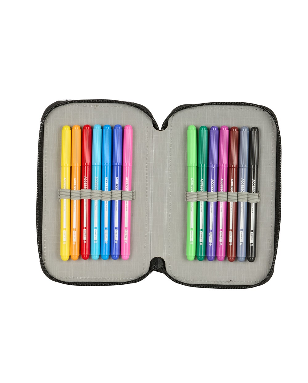 Plumier escolar safta doble cremallera pequeno 29 piezas fc barcelona 195x125x40 mm